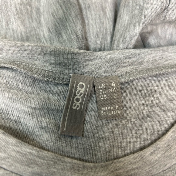 ASOS Gray Pleated Long Sleeve Dress - Picture 4 of 8